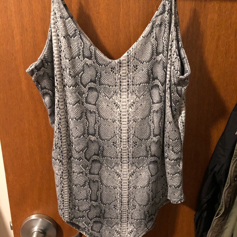 Snakeskin body suit. Super soft & chic!